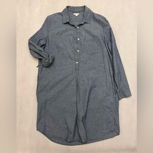 Jean mock button down shirt dress